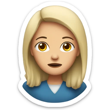 A woman who is sick sticker