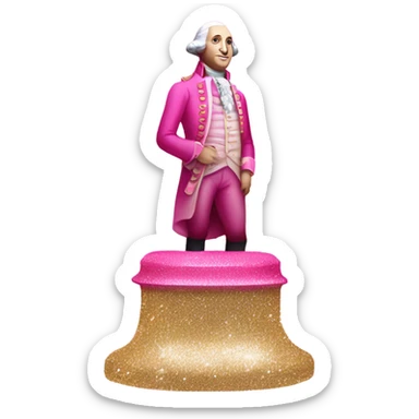 Pink ombre statue of George Washington with glitter  sticker