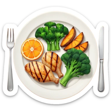 1 protein (chicken, fish)
 + 2 (or more) veggies
 + 1 starch (sweet potato or grain) sticker