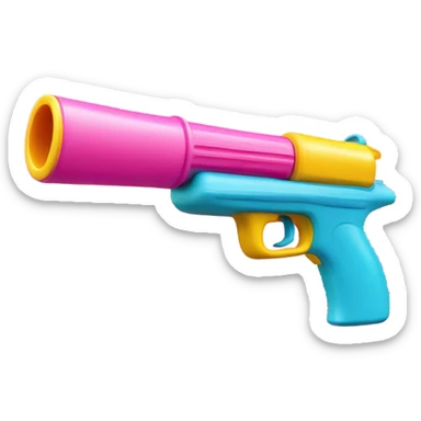 pink Water Pistol Emoji, must look like a toy sticker