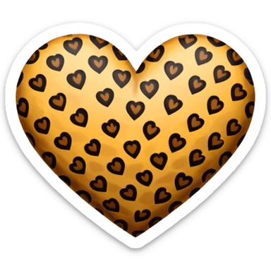 Leopard print heart  sticker