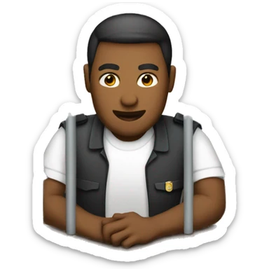 Probation office sitting in jail sticker