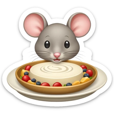 Mouse fertada dish of food sticker