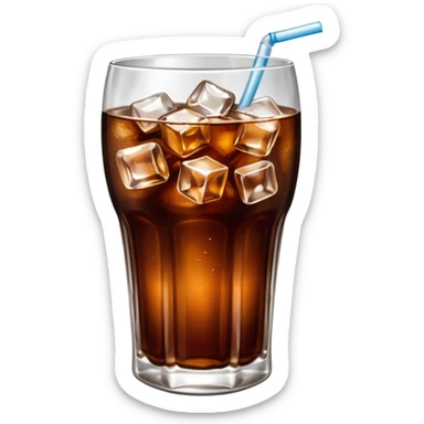 Coca kola with ice cubes sticker