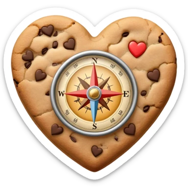 cookie heart with compass sticker