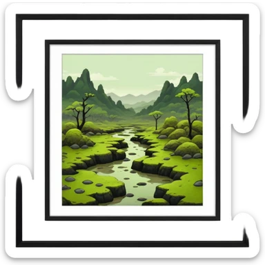 Green-brown-muddy-mossy-dusky-dull-aesthetic-scenic-scenery-Decoration sticker
