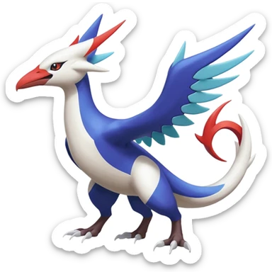 Silvally-Latios-Latias-Lugia-Nargacuga-Noivern-fusion-Fakémon-Pokémon-creature (full body) sticker