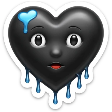 Black heart melt sticker