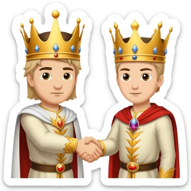 un rey dandole mano a su enemigo malo caucasian young sticker