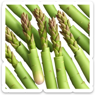 realistic fresh asparagus icon without eyes nose mouth sticker