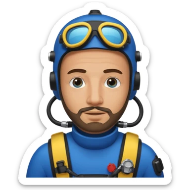 Moroccan Male 38 short beard, scuba diving sticker