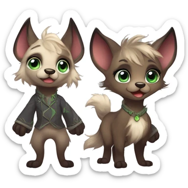 Cute anthropomorphic furry fantasy-animal-fursona griffsnuff & LiLaiRa & Falvie full body sticker
