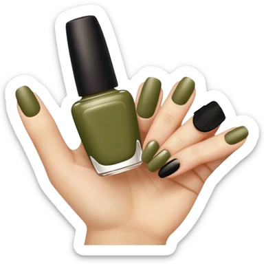 gel polish, y manicure en beige and olive green  sticker