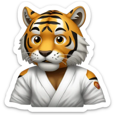 Tiger with evil face   jiu jitsu with his arms crossed sticker