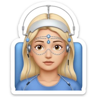 woman polysomnography sleep test with electrodes attached to head sticker