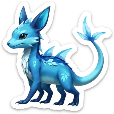 Colorful Dark Shiny Exotic Salandit-Aurorus-Glaceon-Fakémon-hybrid-creature (full body)  sticker