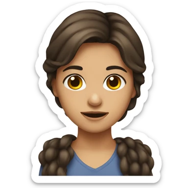 Brune girl taking fervex med sticker