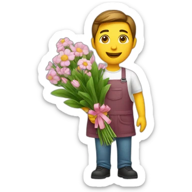 Florist with flowers sticker