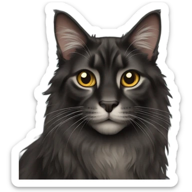 black mainecoon cat sticker