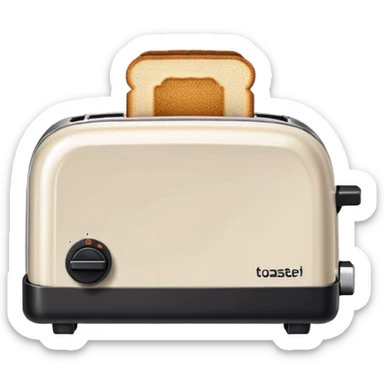 A simple 8-bit pixel art emoji of a toaster with a blocky, retro style, limited colors, and visible square pixels. sticker