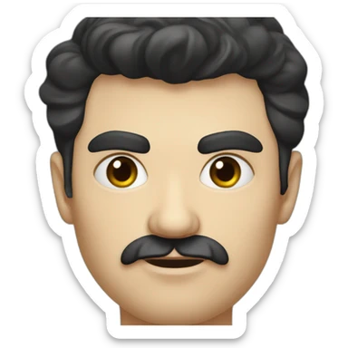 sergei dovlatov writer with black hair and huge eyebrows sticker