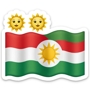create a kurdishtan flag emoji. the shape of flag is like usual flag emojis alright sticker