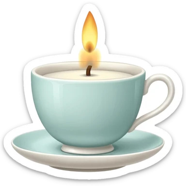 stylish teacup candle sticker