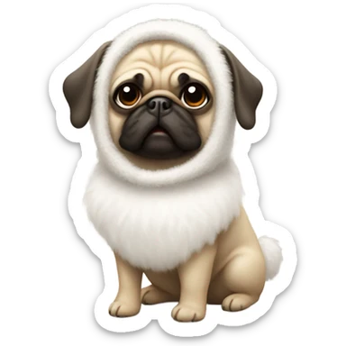 Pug in a bunny costume sticker