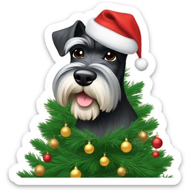 Schnauzer Christmas tree sticker