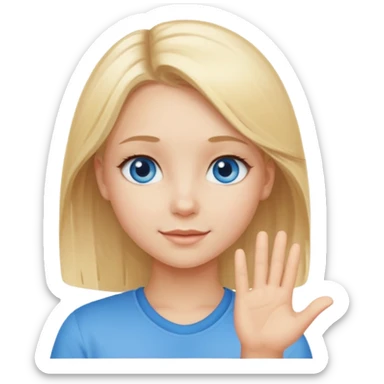 cute blond hair blue eye girl say OK in quote sticker