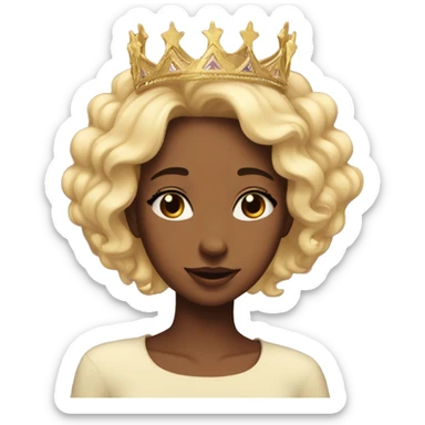Birthday aesthetic girl with crown on head sticker