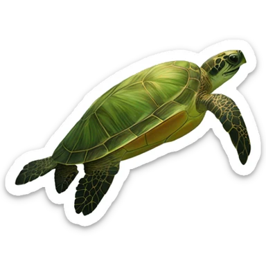Sea turtle swimming in water sticker