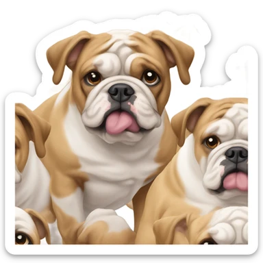 English bulldogs with lots of wrinkles sticker