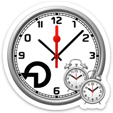 Minimal flat icon, tax money symbol with ruble sign, combined with a clock showing delayed payment, clean vector style, simple geometric shapes, monochrome, no text, no gradients, white background, clear outline, infographic icon sticker