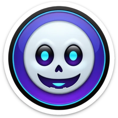 horror spooky spook coin purple blue black white sticker