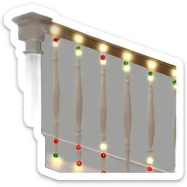 Banister Christmas lights sticker