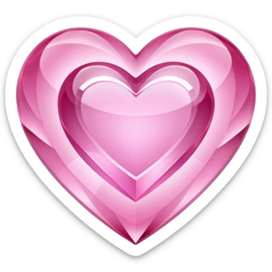 Pink heart shaped crystal with a $ carved in the center of the crystal. sticker