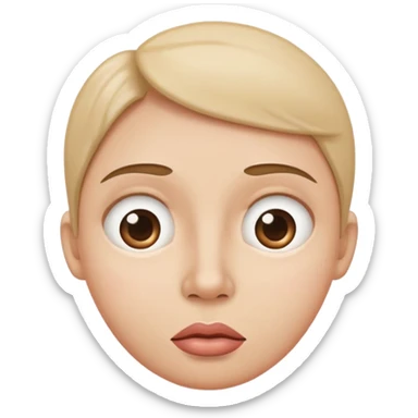 Cara redonda cuello sacado, labios para fuera y ojos abiertos  sticker