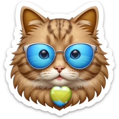 Cat with sunglasses🩵 sticker