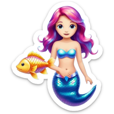 mermaid fish sticker