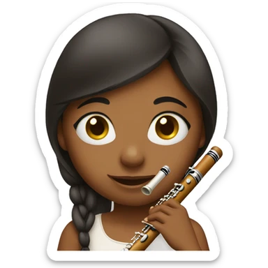 Girl playing the flute sticker