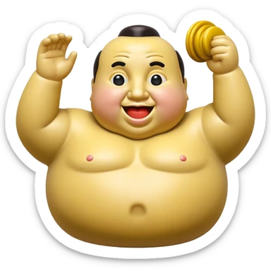 Cinematic Realistic Botero Sculpture Pop Culture Emoji, featuring an exaggerated, whimsical portrayal inspired by the famed sculptor rendered with dynamic textures and vibrant, artistic lighting. sticker