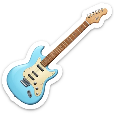 electro guitar light blue sticker