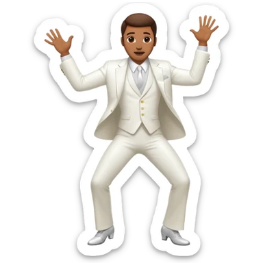 disco dancing man in white suit sticker