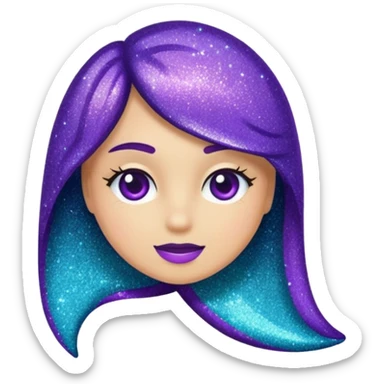 Glitter Roxo e Ciano Seta sticker