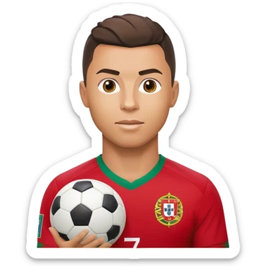 Ronaldo with soccer ball and Portugal jersey sticker