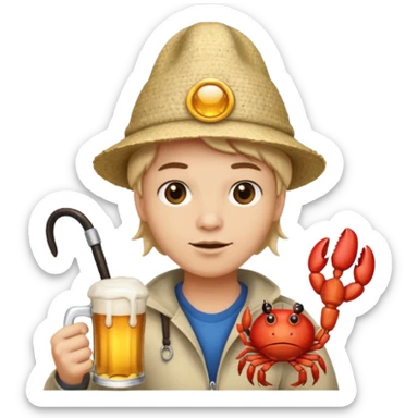  A crabby beer spelling whip sticker