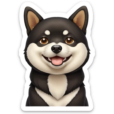 cute black Shiba Inu dog with happy expression sticker