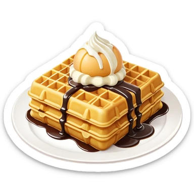 Hong Kong egg waffle (bubble waffle) folded with ice cream inside sticker