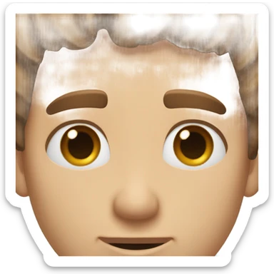 Guy with middle part brown bangs and blue eyes  sticker